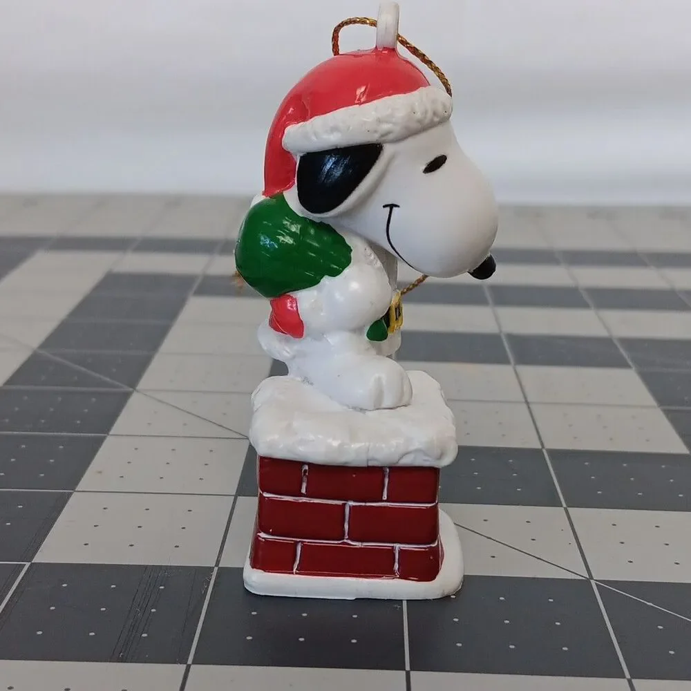 Peanuts Snoopy Whitman Christmas Ornaments PVC 1980's 1990's Snoopy Chimney
